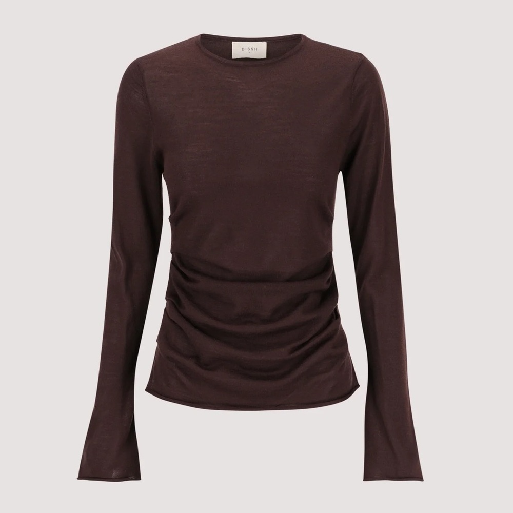 100% Merino Wool Bitter Chocolate Brown Nico Top